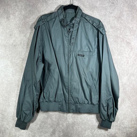 Vintage Members Only Bomber Jacket Mens 44 Gray Full Zip‎ Outdoor Pockets 90s - Picture 1 of 10